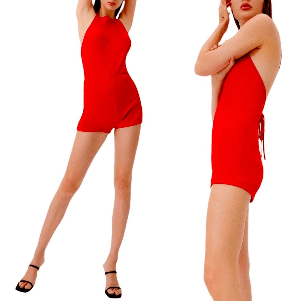 Zara Ribbed Halter Jumpsuit